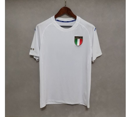 Italy 2000 EuroCup Away White Soccer Jersey